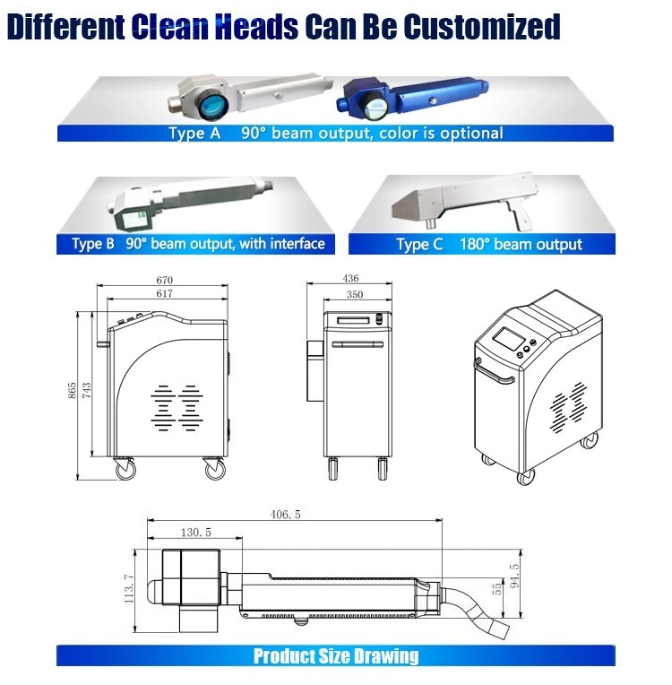 500W, 1000W High Power Portable Laser Cleaning Machine